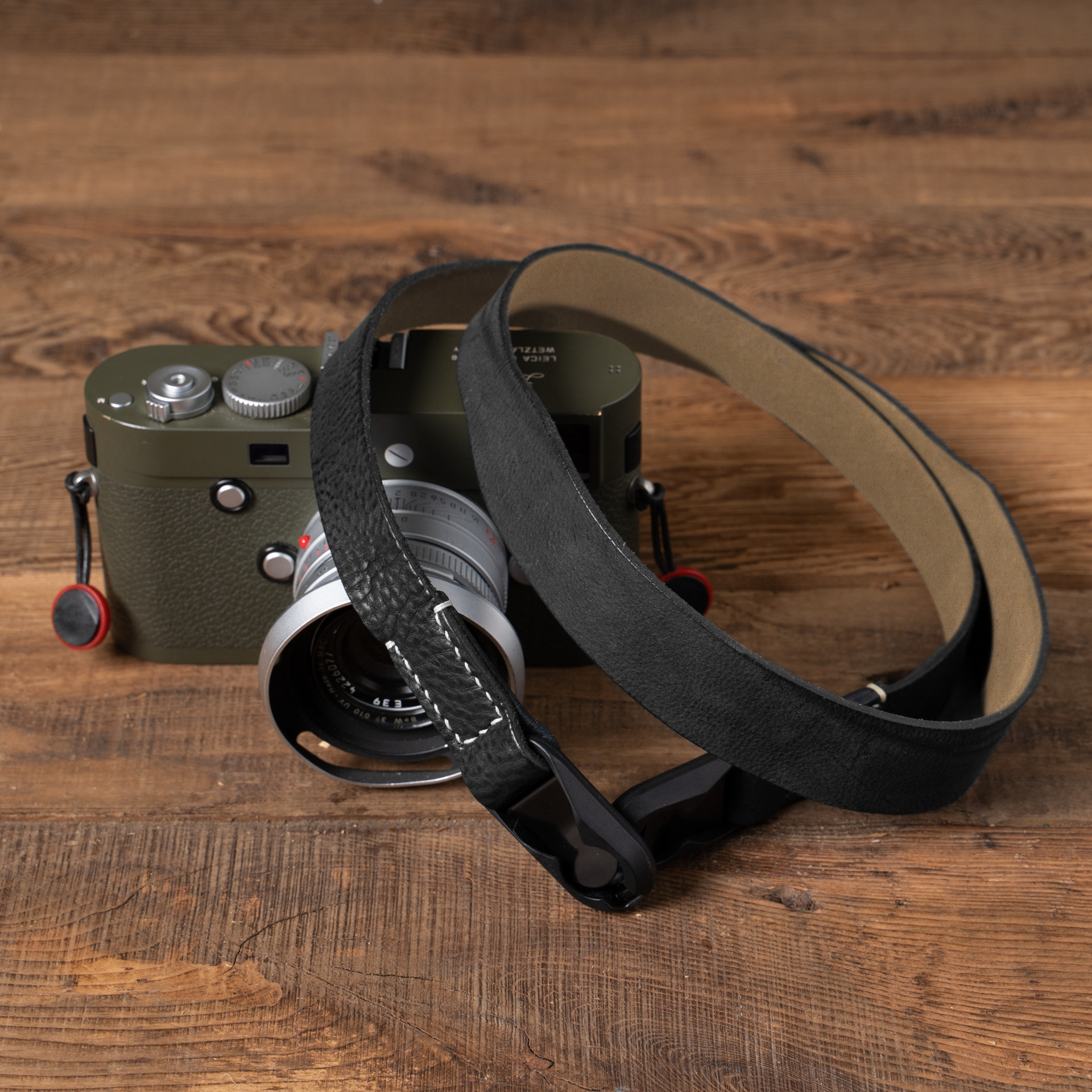 Full Leather Camera Neck Strap 000 Tapered (Peak Design Anchor Link)